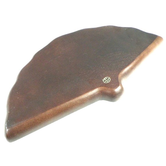 Dish Cherry Wood Appetizer Condiment Nut Tray Dish Fan Shape 4 section Asian Jap - Picture 9 of 12